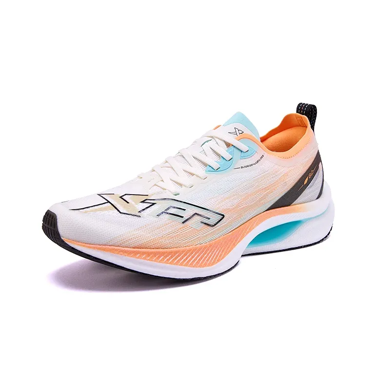 XTEP Cushioning Abrasion Resistant Lightweight Rebound Low Top Sprint Running Shoes Men's White Yellow Black-1