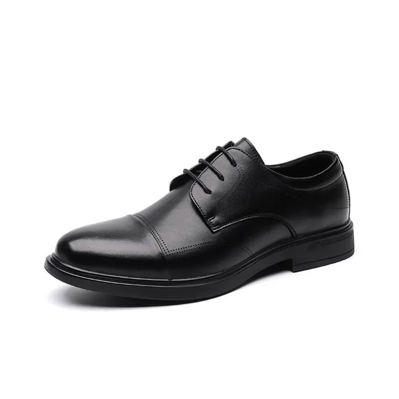 GZZ Dress Shoes Men Low Top Black-1
