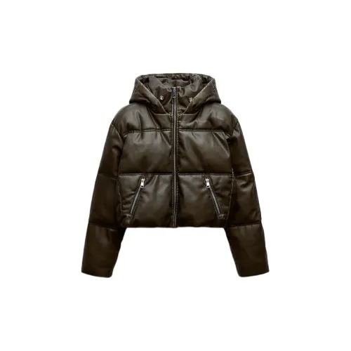 ZARA Puffer Jackets Women's Black