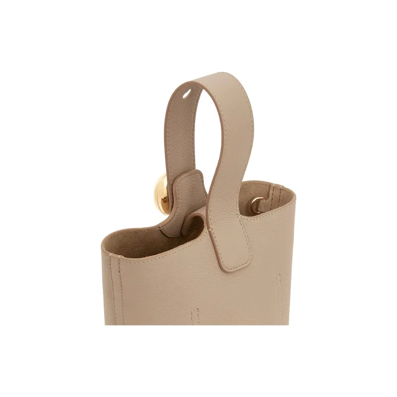 LOEWE Bucket Series Soft Grain Cow Leather Shoulder Bag, Crossbody Bag, Handbag Mini Women's Light Brown-5