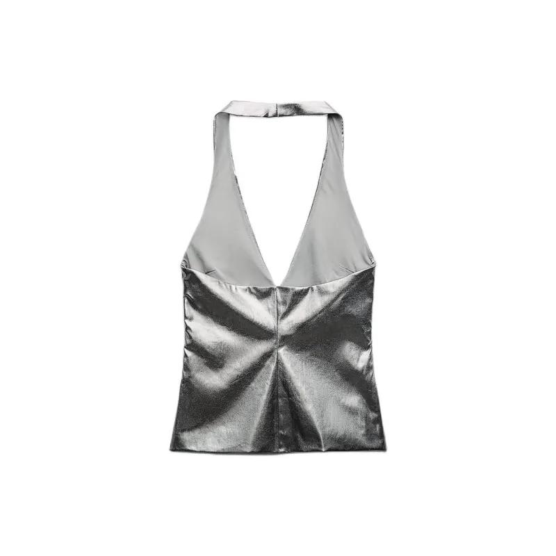 ZARA Tank Tops Women's Silver-1