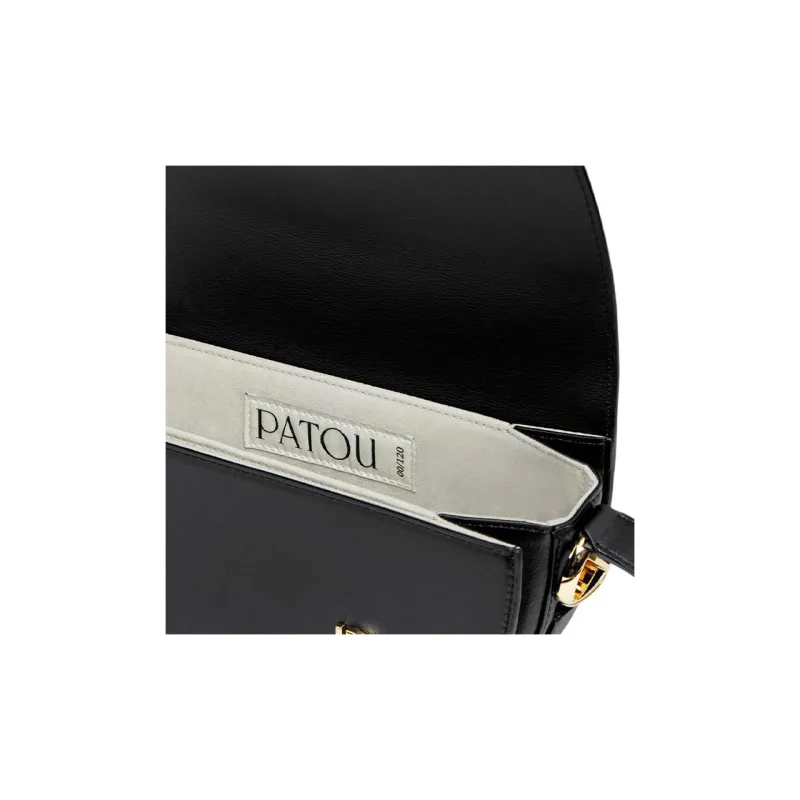 Patou Logo Print Fold Over Top Shoulder Bag-2