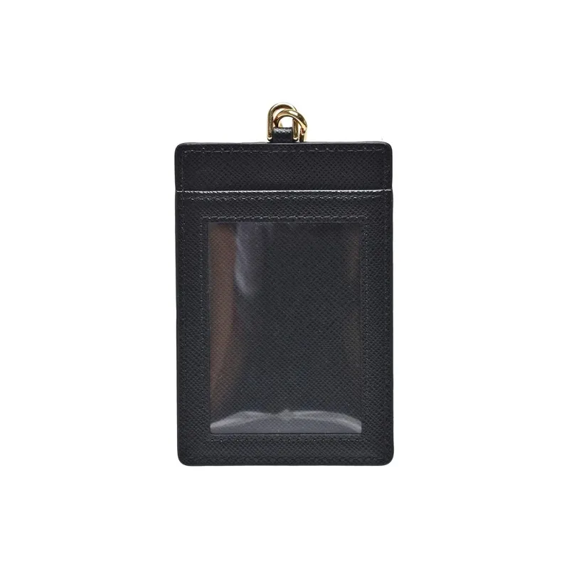 PRADA Scratch-Resistant Cow Leather Business Card Holder Card Case Women's Black-1