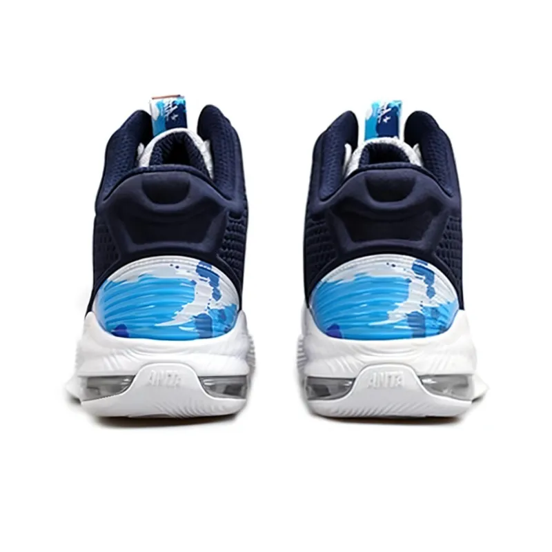 Stash x Anta Cushioning Anti Slip And Wear Resistant Coverage High Top Basketball Shoes Men's White Blue-3