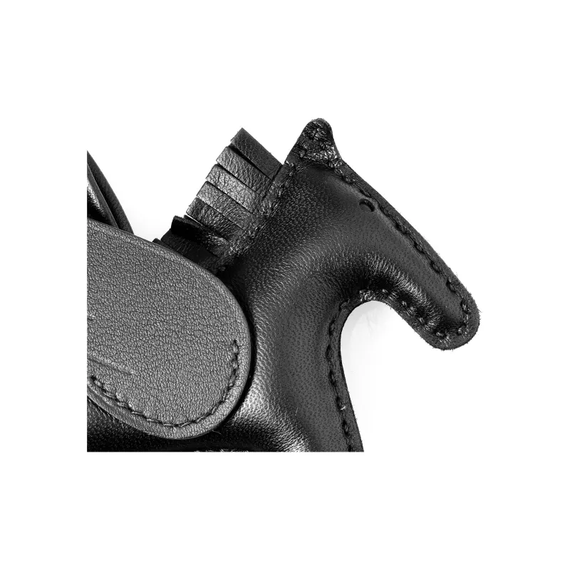 HERMES Leather Pendants Unisex Black-2