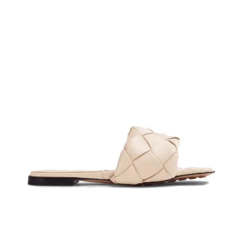 Bottega Veneta Lido Slide Slippers Women's Beige-1