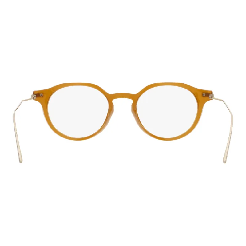 PRADA Titanium Plastic Round Eyeglass Frames Men's Orange-4