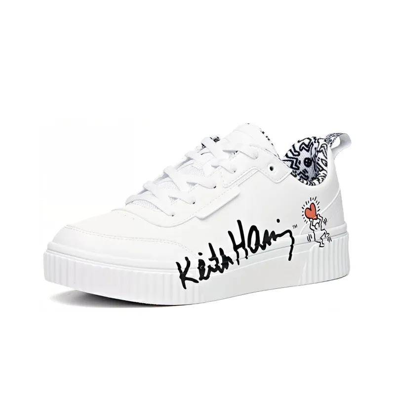 KH LIANMING x Anta Life Collection Slip Resistant Lightweight Coverage Low Top Skateboard Shoes Men's White Black-1