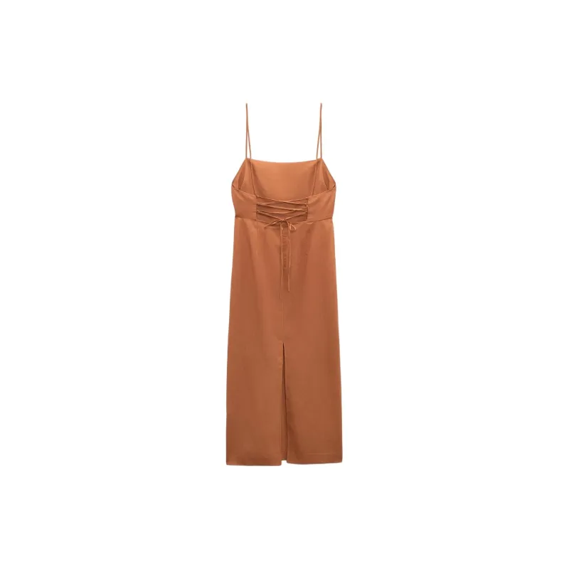 ZARA Slip Dresses Women's Orange-1