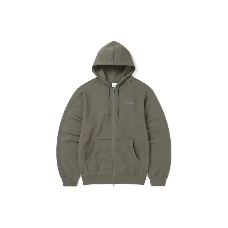 Thisisneverthat SS24 Ultras Collection DSN-Logo Zip Hoodie Dark Mocha Sweatshirt Unisex Olive Green-1