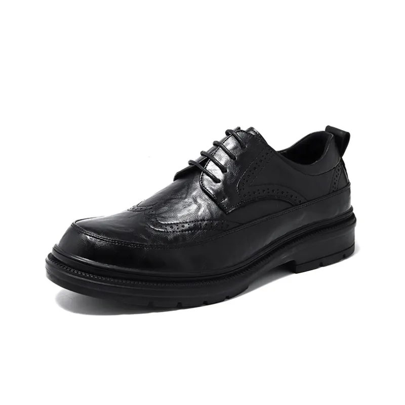Poitulas Dress Shoes Men Low Top Black-1