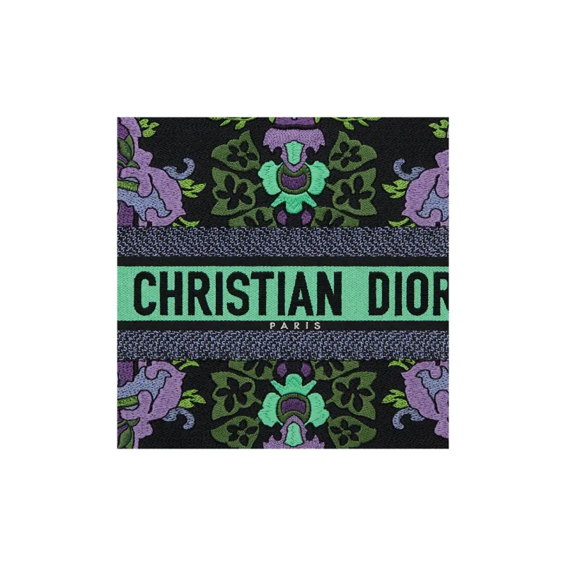 DIOR BookTote Embroidery Tote Bag, Shopping Bag, Handbag Tubas Women's Purple/Multicolor-4