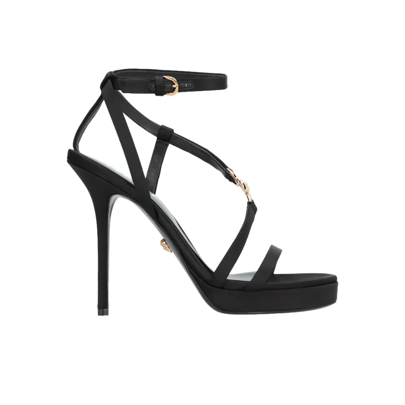 VERSACE 95mm Medusa-plaque Satin Pumps-1