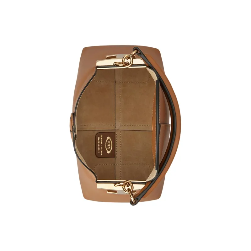 TOD'S Leather Messenger Bag, Portable Crossbody Bag, Shoulder Bag Trumpets Women's Brown-3