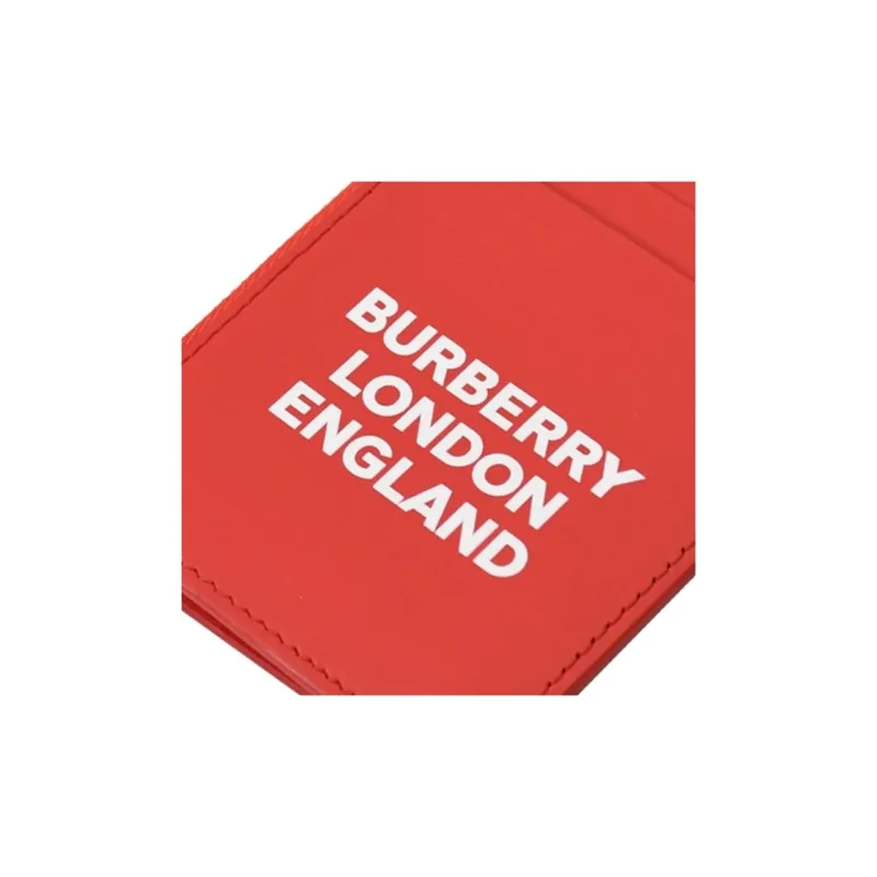 Burberry Cow Leather Wallets Card Holders Unisex Red-3