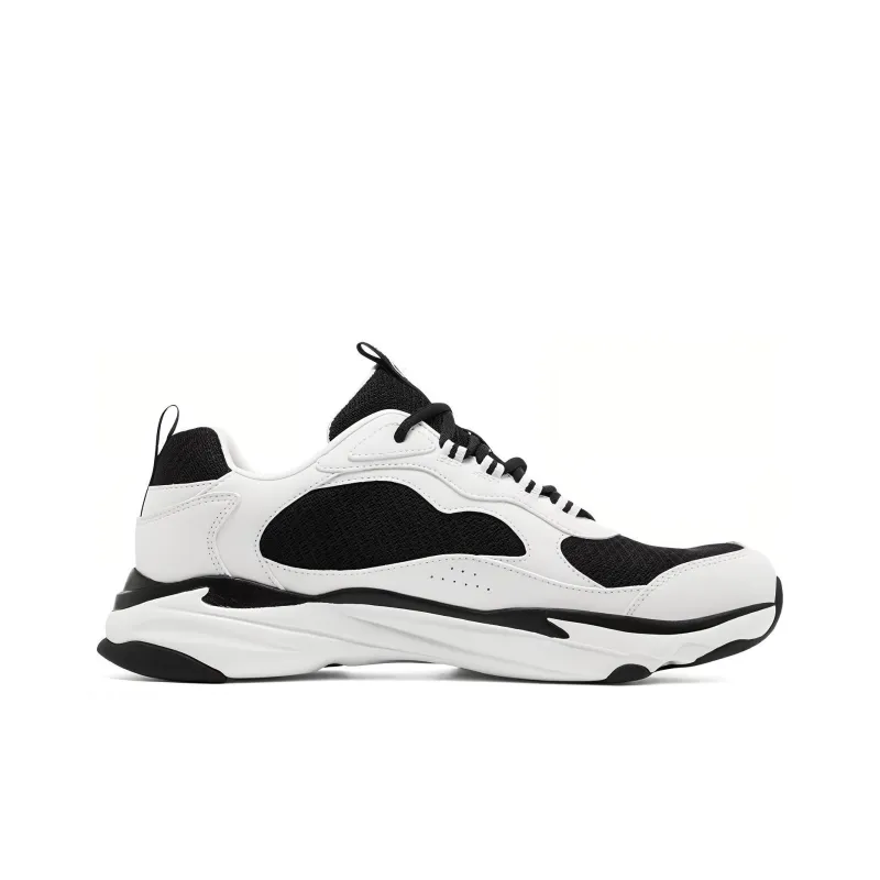 Skechers Lifestyle Arizin Cushioning Anti Slip Wear Resistant Breathability Low Top Casual Shoes Men's Black White-1