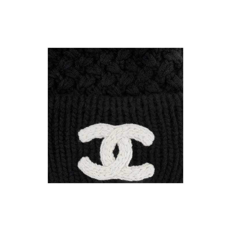 CHANEL Cashmere Beanies Women's Black-2