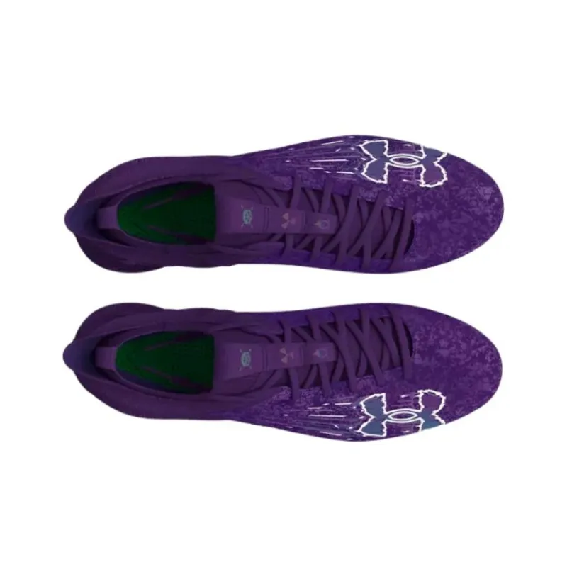 Under Armour AG Artificial Ground Anti Slip Wear Resistant Soccer Shoes Men's Purple-3