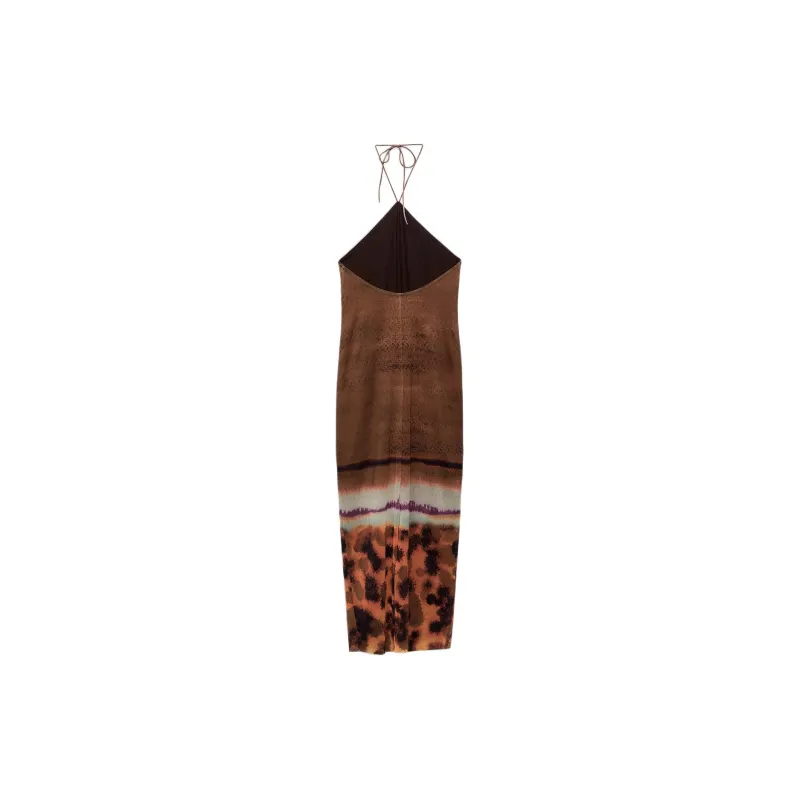 ZARA Slip Dresses Women's Tan-1