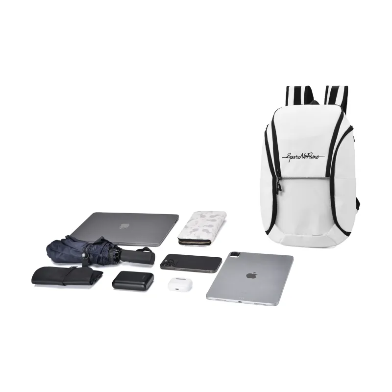 Spare No Pains. Polyester Backpack Badminton Bag Basketball Bag Backpack Tubas Unisex White-6