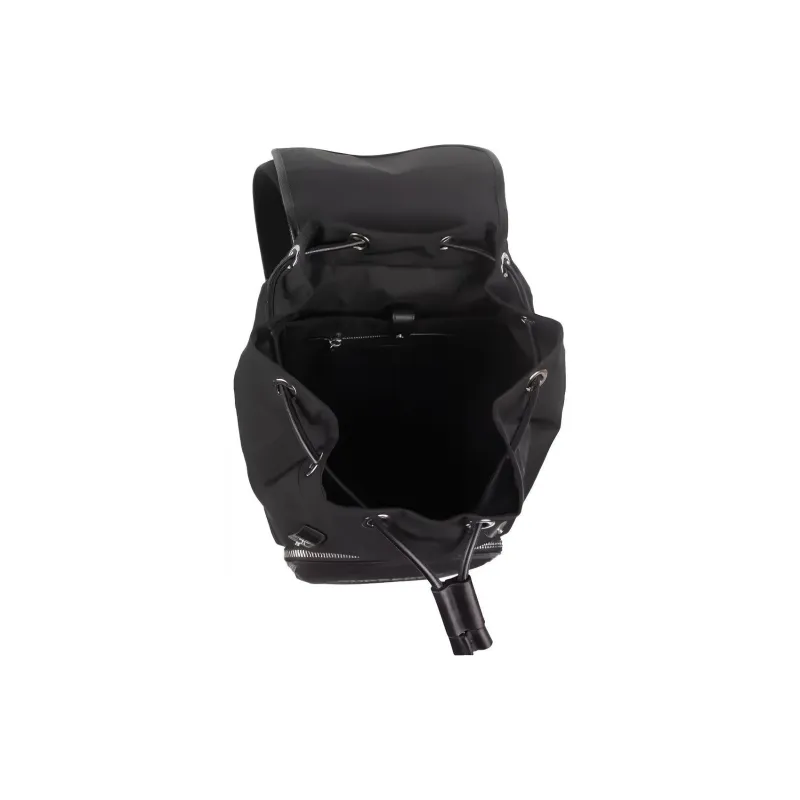 Burberry Logo Print Nylon Double Buckle Backpack Black-4