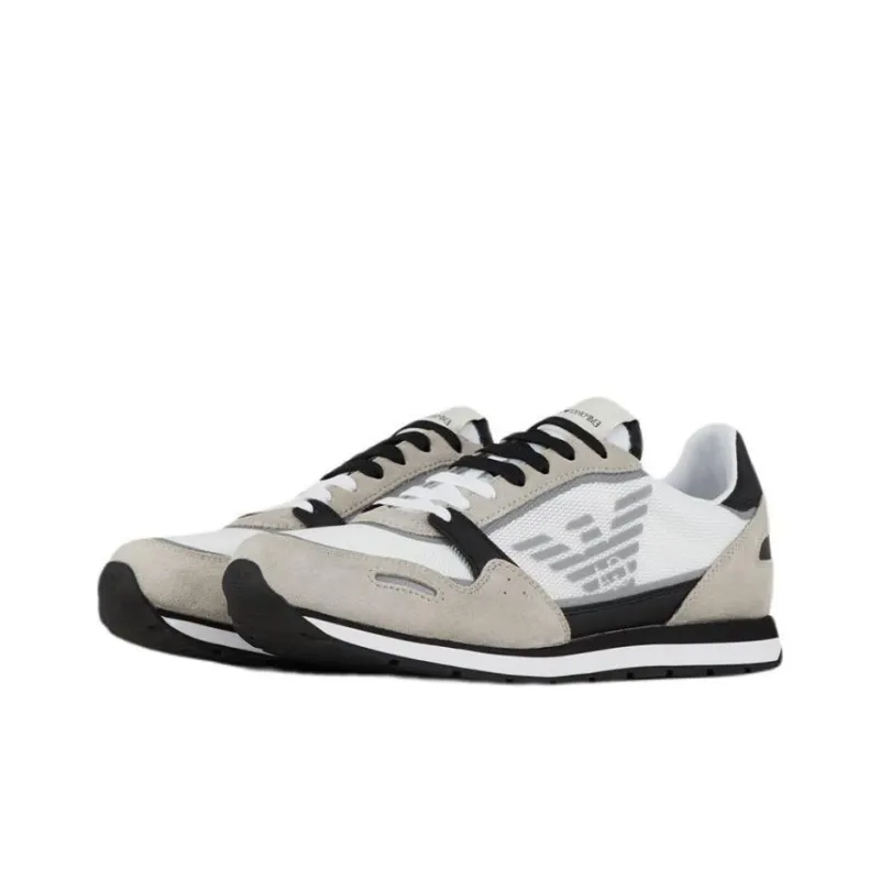EMPORIO ARMANI Shock Absorbers With Slip Resistant And Abrasion Resistant Properties Low Top Casual Shoes Men's Ecru-2