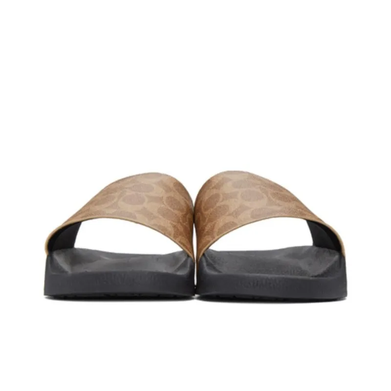 COACH Logo Slip on Slides-3