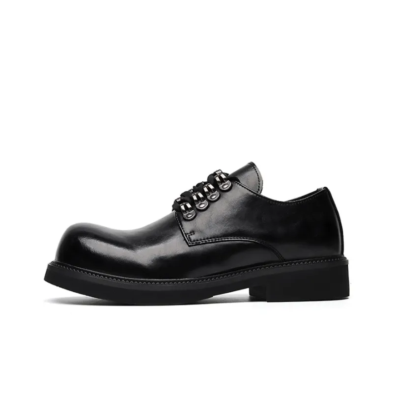 GZZ Dress Shoes Men Low Top Black-0
