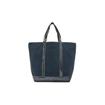 Vanessa Bruno Cotton Tote Bag, Shopping Bag, Handbag Medium Size Women's Marine Blue