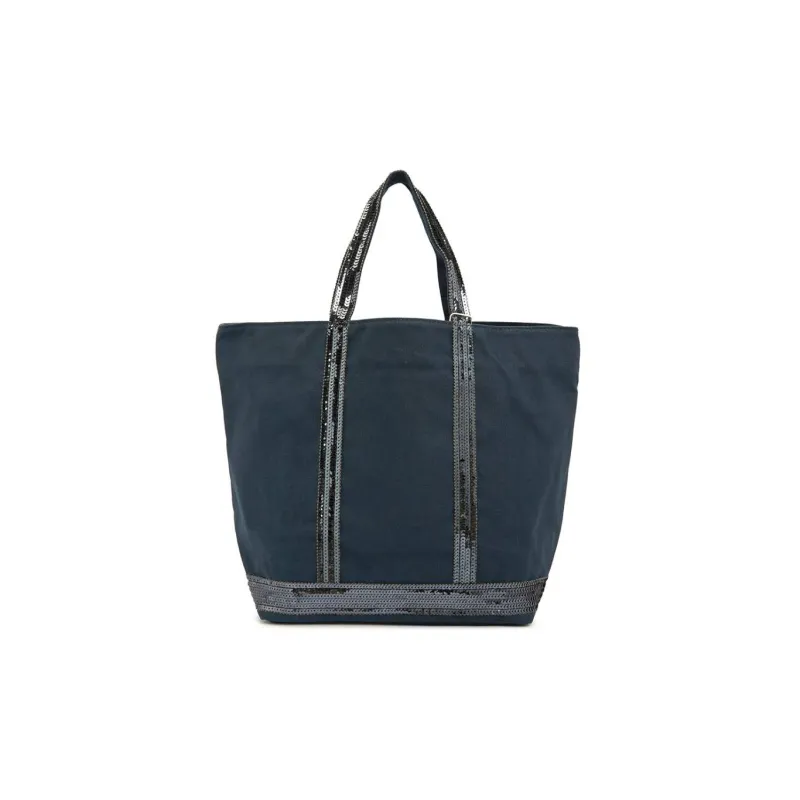 Vanessa Bruno Cotton Tote Bag, Shopping Bag, Handbag Medium Size Women's Marine Blue-0
