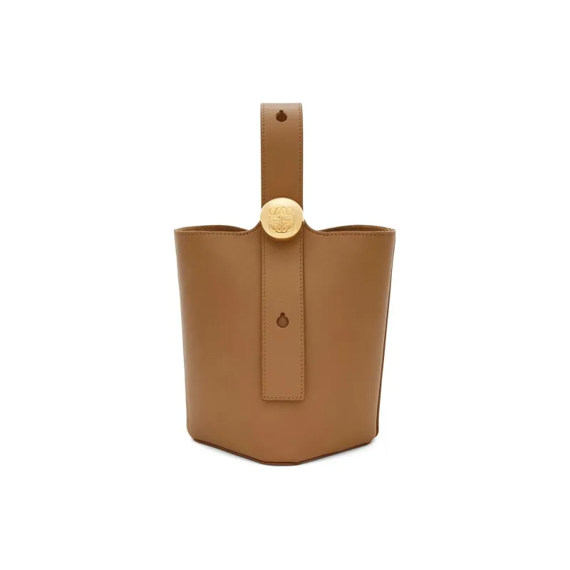 LOEWE Soft Cow Leather Bucket Bag, Shoulder Bag, Crossbody Bag, Handbag Mini Women's Brown-0