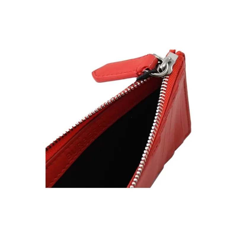Burberry Cow Leather Wallets Card Holders Unisex Red-4