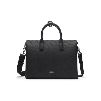 Satchi Cow Leather Handbag Large Size Men's Black