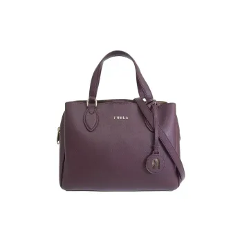 Furla Leather One Shoulder Handbag Women's Purple