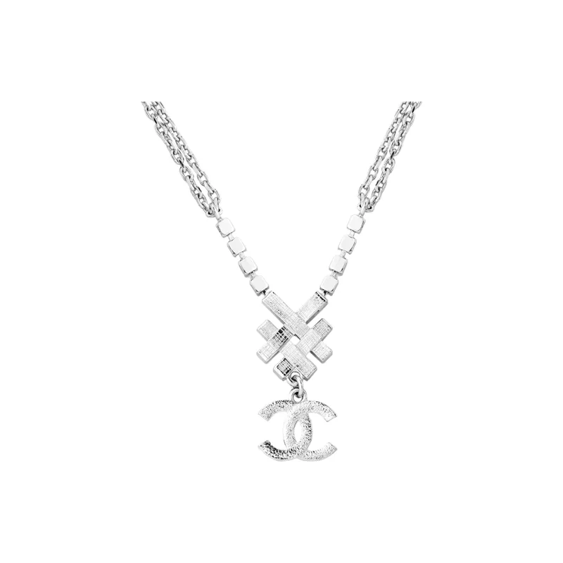 CHANEL Metal Necklaces Women's Silver-1