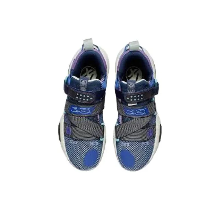 LiNing All City 9 V2 Cushioning Breathable Rebound Low Top Basketball Shoes Men's Moon Sea Blue-4