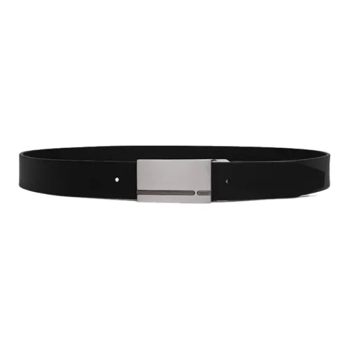 Ecco Metal Accents, Smooth Buckle Leather Belts Men's Black Width 3.5CM