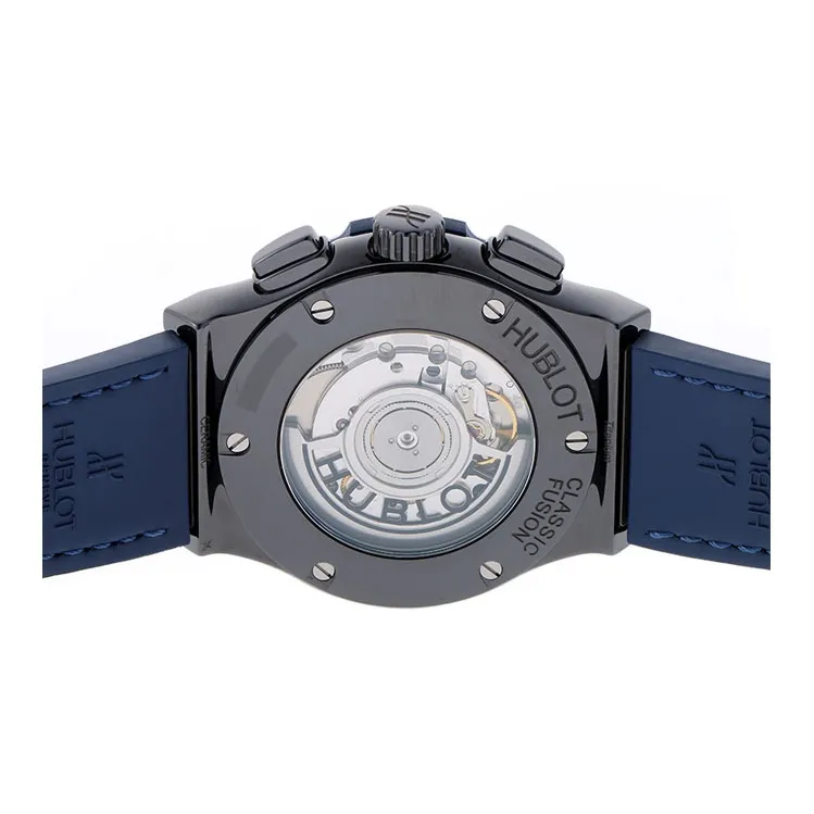 HUBLOT Automatic Mechanical Movement Men's Watches Watch 42mm Blue Dial Ceramic Watch Case Leather Watch Bands-4
