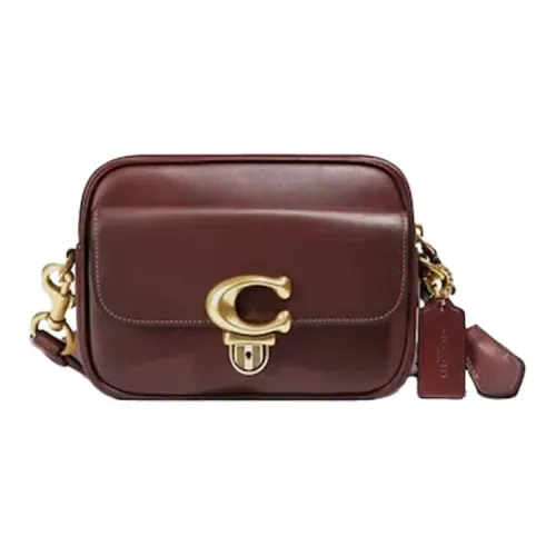 COACH Studio Leather Small Square Camera Bag Small Size Men's Burgundy