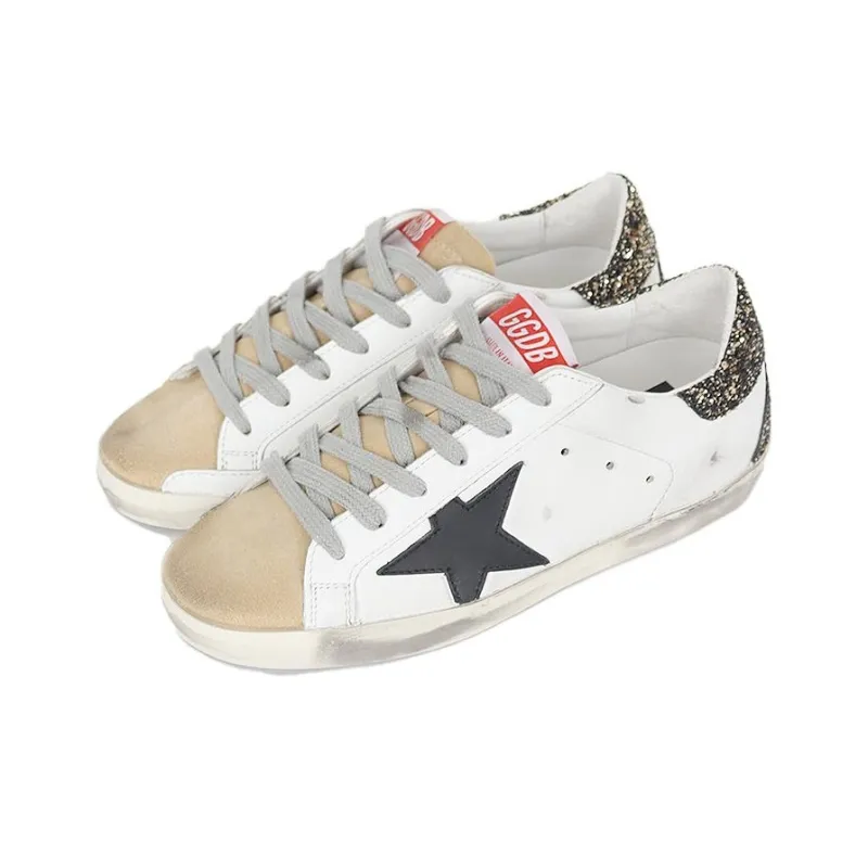 Golden Goose Super Star Low Top Stylish Skateboarding Shoes Women's Light Umber Distressed Style-2