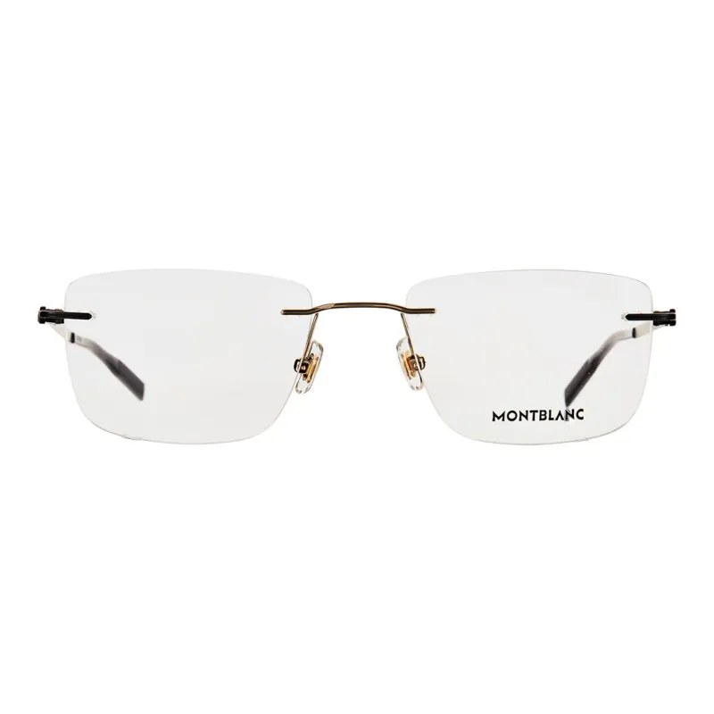 MONTBLANC Metal Rectangular Eyeglass Frames Men's Black-1