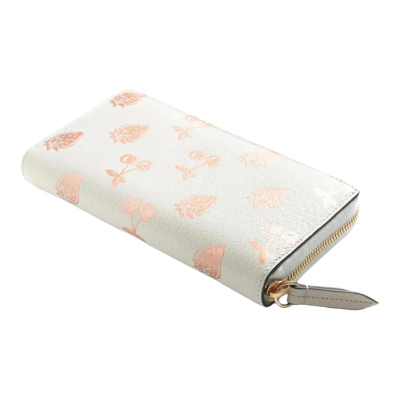 GUCCI GG Marmont Grained Leather Wallet Women's Cream White Multicolor-1
