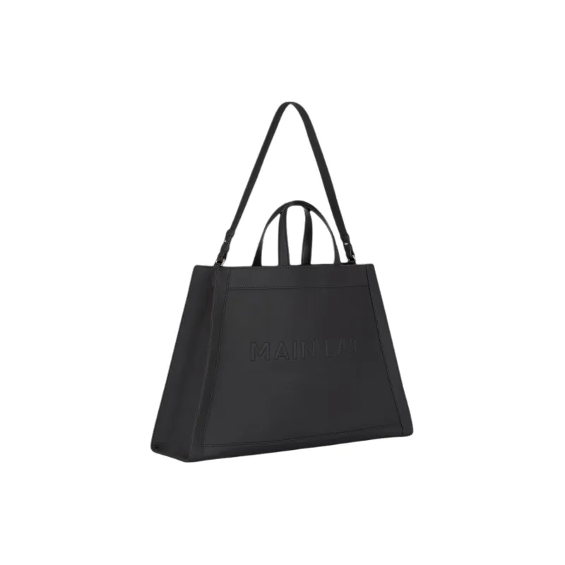 BALMAIN Calfskin Tote Bag Shopping Bag Shoulder Bag Handbag Men's Black-1