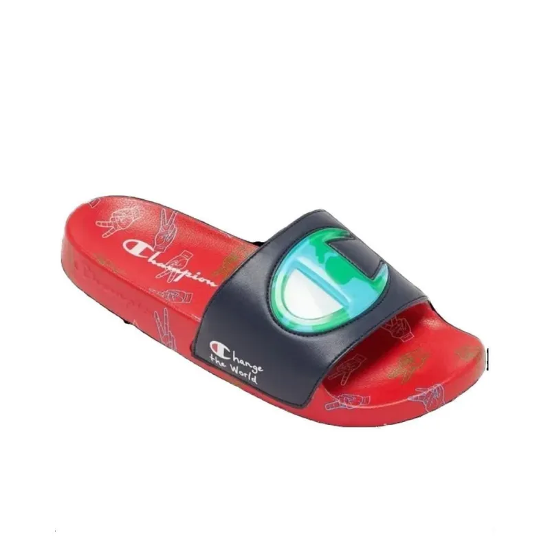 Champion IPO Together Slide Slippers Men's Black Red-1