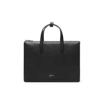 Satchi Top Grain Cow Leather Handbag Official Bag Regular Men's Black