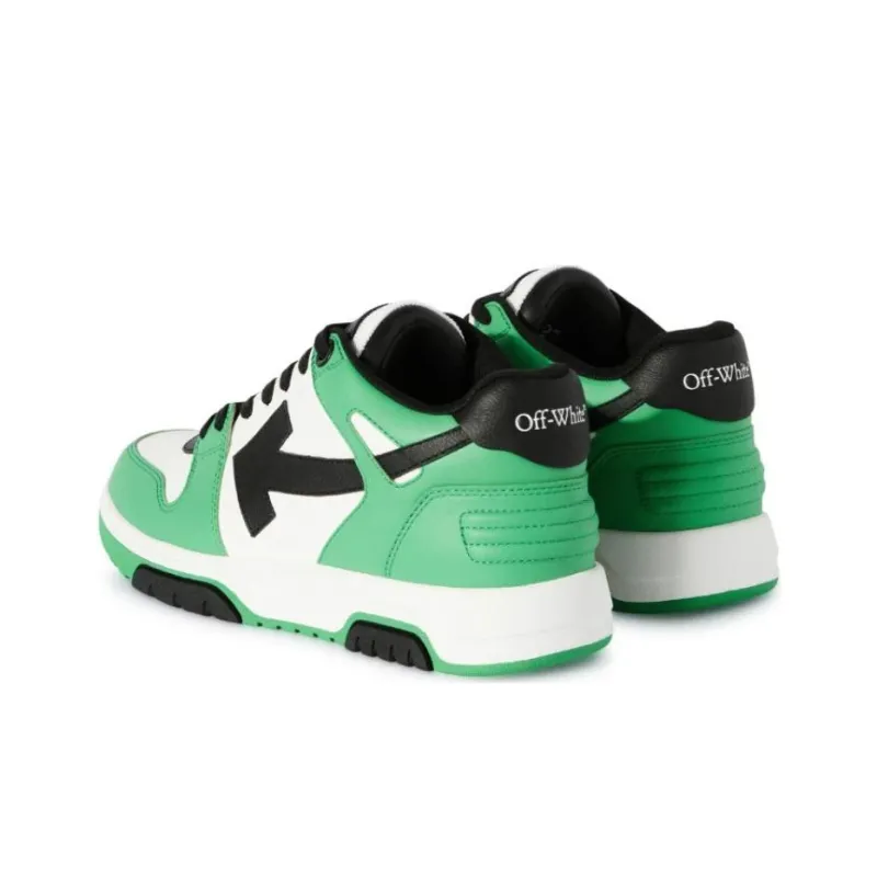 OFF WHITE Out Of Office 'OOO' Low Tops Green Black-3