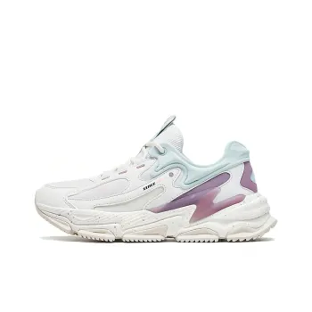 XTEP Shanhai Collection Anti-Slip Wear-Resistant Breathable Lightweight Low-Top Casual Shoes Women's White Green Purple