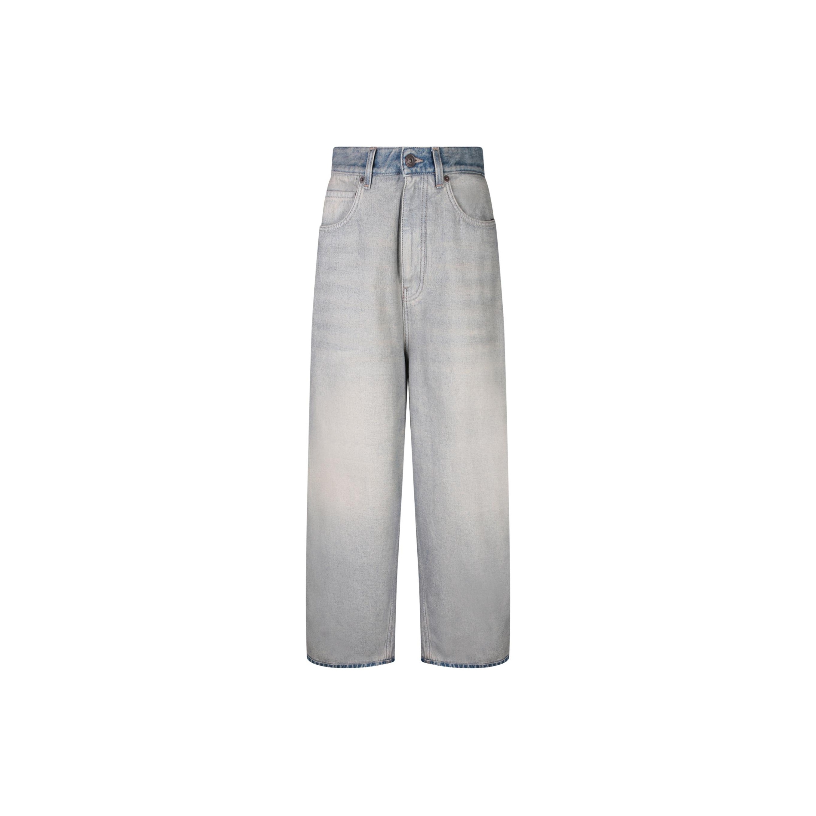 Balenciaga Logo Patch Oversized Jeans - POIZON Balenciaga Logo Patch Oversized Jeans - POIZON