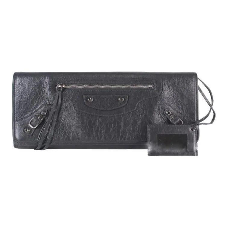 Balenciaga Lambskin Clutch Women's Dark Gray-0
