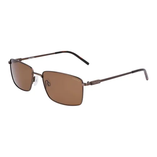 NAUTICA Metal Rectangular Sunglasses Men's Brown